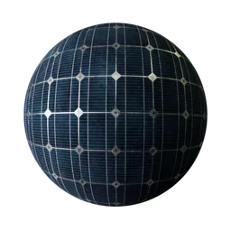 Highly detailed PBR solar panel texture for 3D modeling, perfect for photorealistic architectural visualizations.