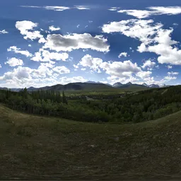 Sunny Cloudy Mountain Landscape