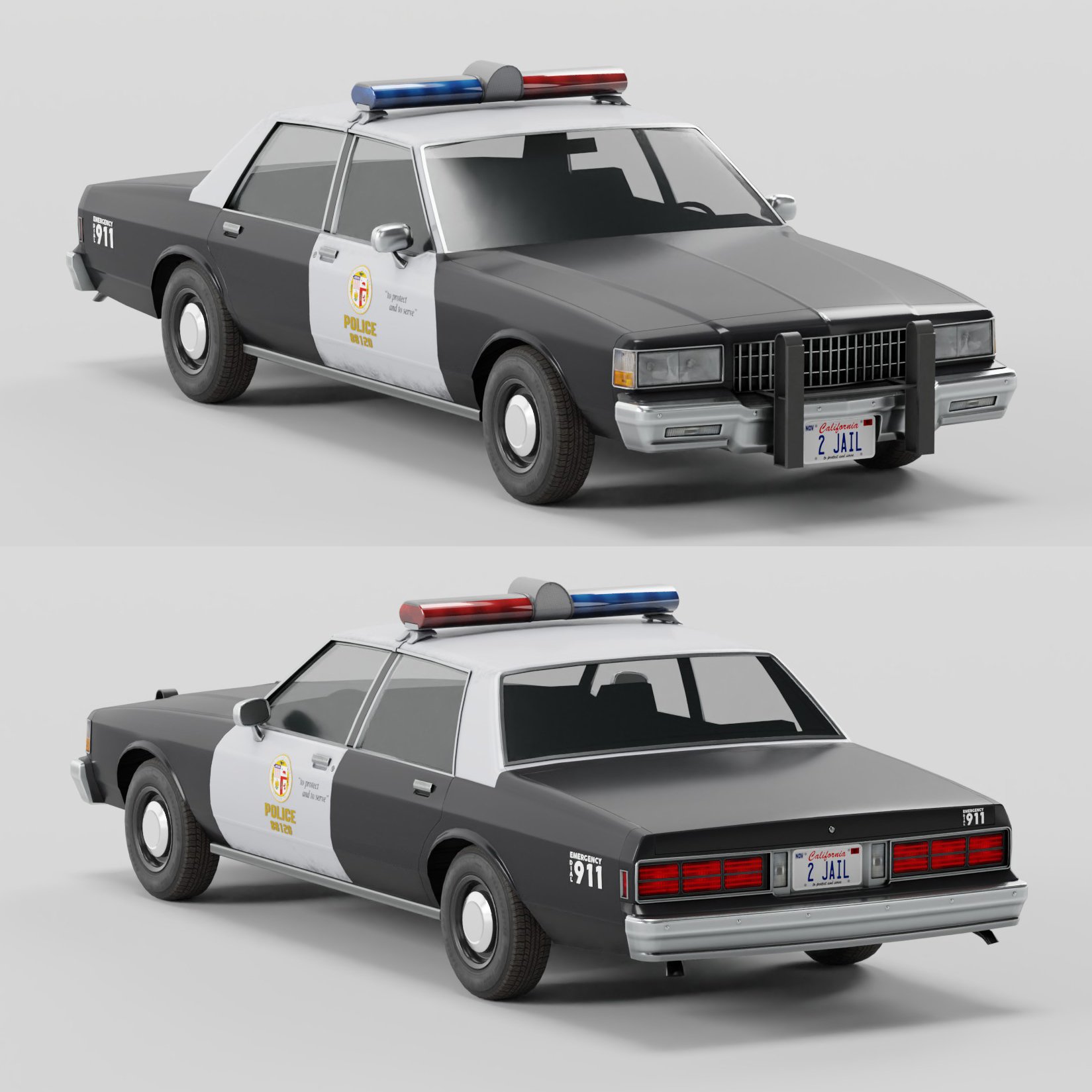 Old LAPD car | Police Vehicles 3D Models models | Blendkit