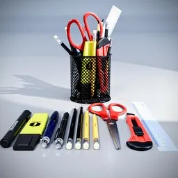 Mesh Pencil Cup -Stationery Set