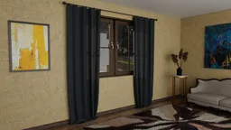 Simple curtains with rod