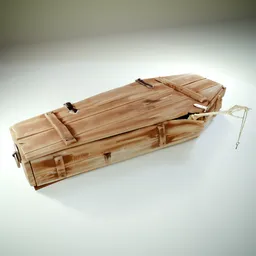 Skeletal Wooden Coffin