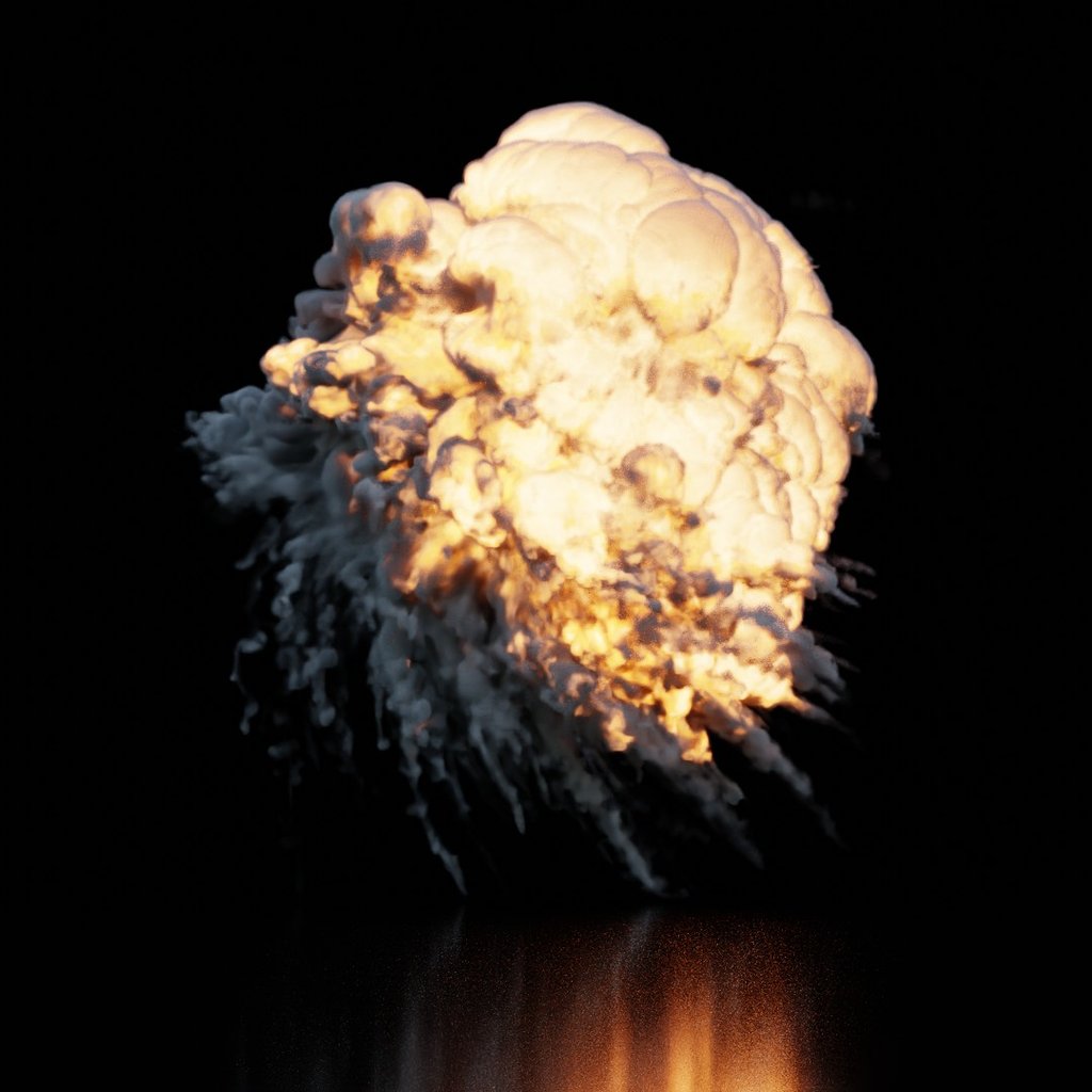 Aerial Explosion Static | FREE Simulations models | BlenderKit