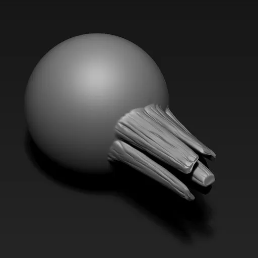 3D sculpting brush imprint of tree stump texture for Blender, ideal for adding wood details to models.