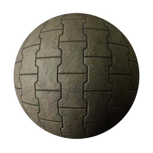 High-resolution brown PBR paving stone texture for 3D modeling in Blender, versatile for historical and modern design.