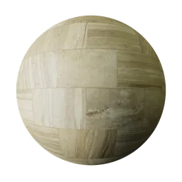 Beige Banded Marble Square Tiles