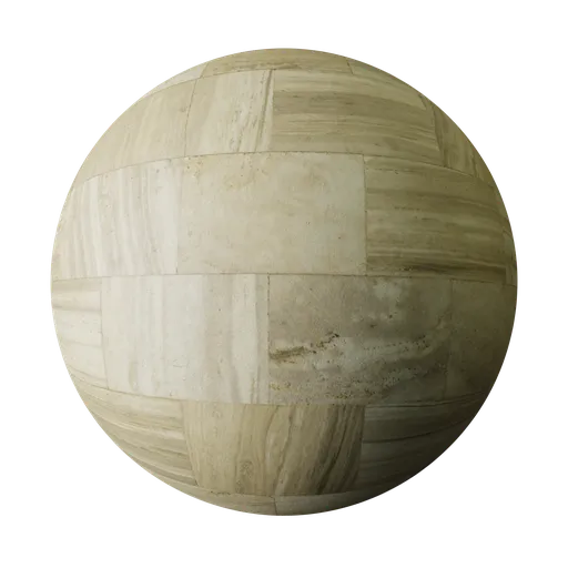 Beige Banded Marble Square Tiles