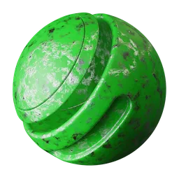 Green damaged paint metal