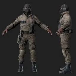 Police Tactical Unit Rigged Beige
