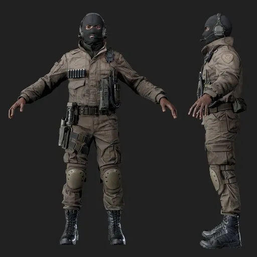 Police Tactical Unit Rigged Beige