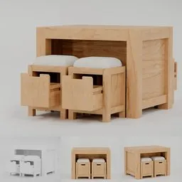 Table and Stool Set