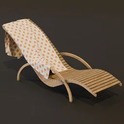 Beach Chair Wooden with Towel