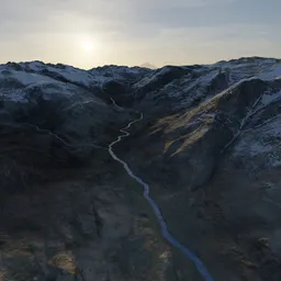 Mountain River Valley Landscape