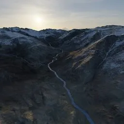 Mountain River Valley Landscape