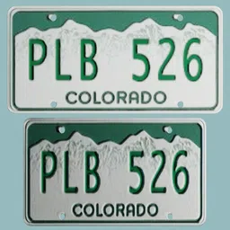 Colorado Licence plate PL