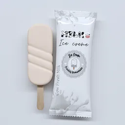 Milk Ice Cream Bar and Wrapper