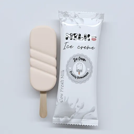 Milk Ice Cream Bar and Wrapper