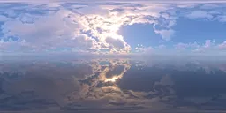 Cloudy afternoon shining over the sea