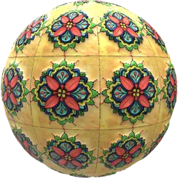 Floral Star Mosaic Tile