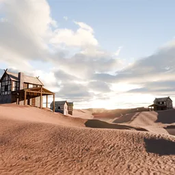 Abandoned Houses on Desert