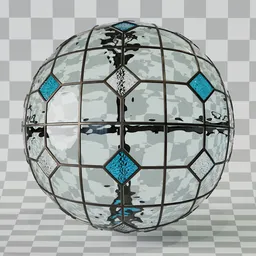 Diamond Grid Glass Panel Blue Clear