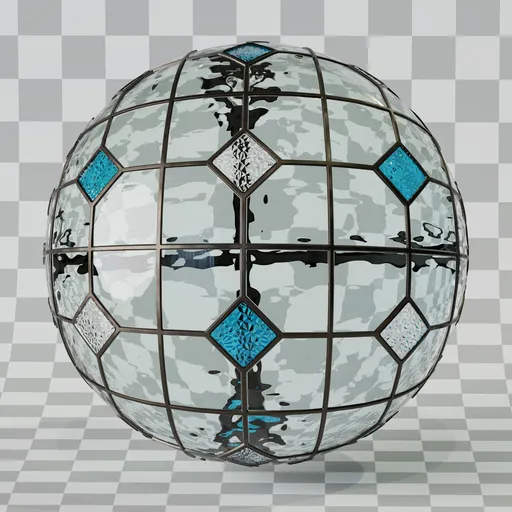 Diamond Grid Glass Panel Blue Clear