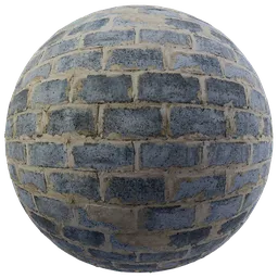 High-resolution PBR gray bricks texture for realistic architectural visualization in Blender 3D and other software.