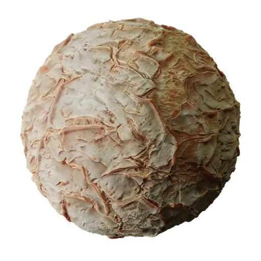 Realistic white bread crust PBR texture for 3D rendering with detailed displacement channel.