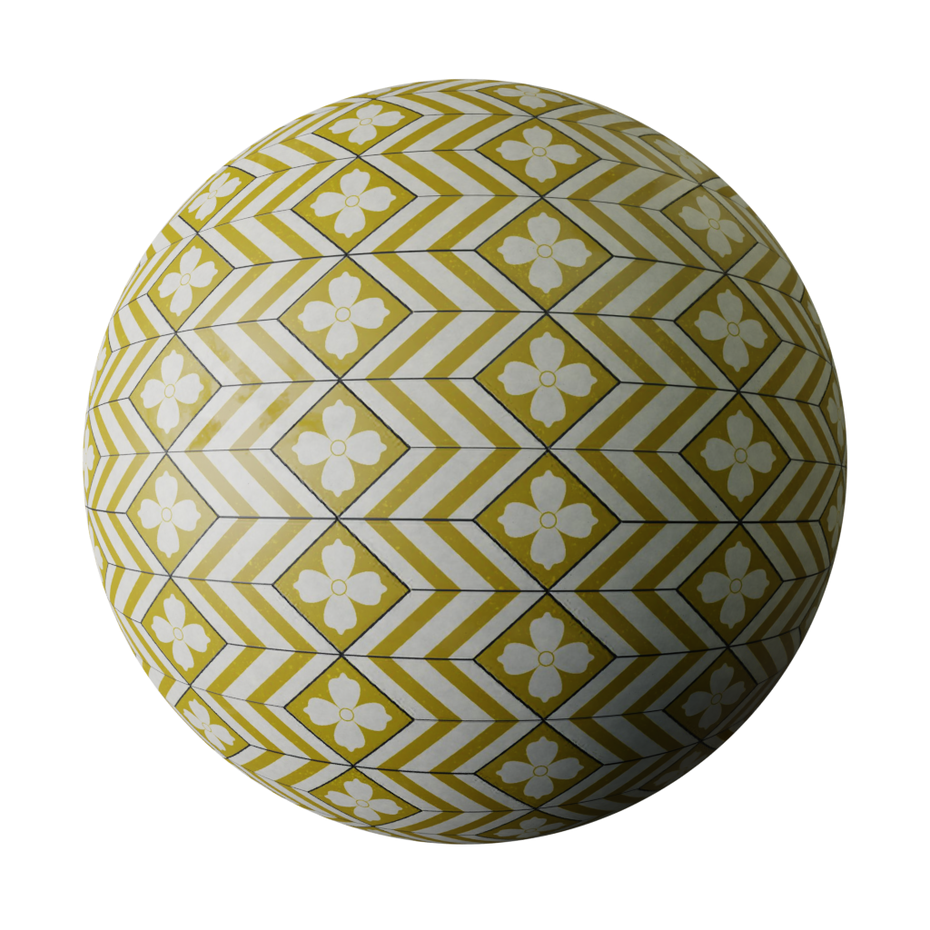 Zigzag pattern greenish tile | FREE tiles materials | BlenderKit