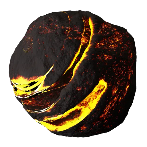 High-quality PBR lava magma texture for Blender, ideal for 3D rock simulations and realistic CGI environments.
