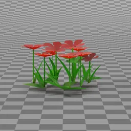 Stylized Grass - Small Flowers Clump