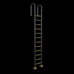 "Blender 3D model of a 4m tall ladder with a metal frame and plastic grips. Perfect for architectural and interior design projects. Ideal for creators seeking a realistic ladder for their Blender 3D renders."