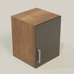 High-quality wooden-texture 3D model of a cabinet side for Blender, perfect for kitchen renderings.