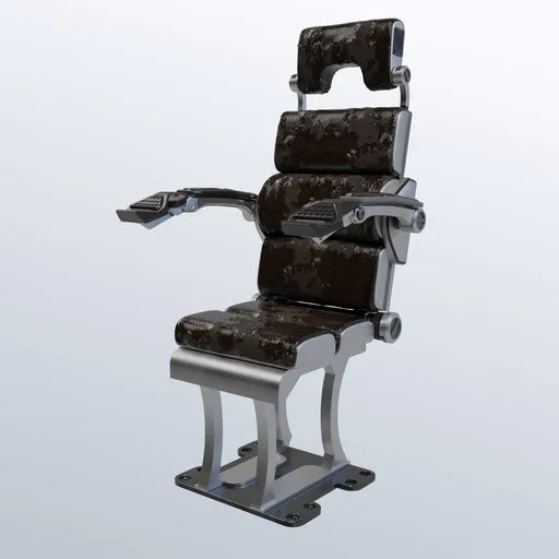 Highly detailed SciFi Armchair 3D model with futuristic design, ideal for Blender rendering and sci-fi scenes.