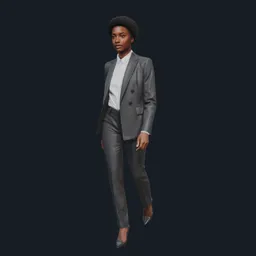 Black woman suit walking