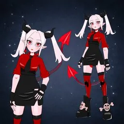 Demon Anime Girl Stylized Character