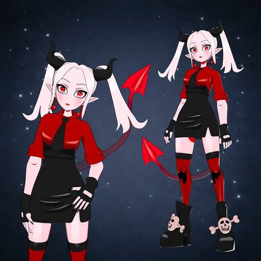 Demon Anime Girl Stylized Character