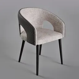 Black and white dining chair