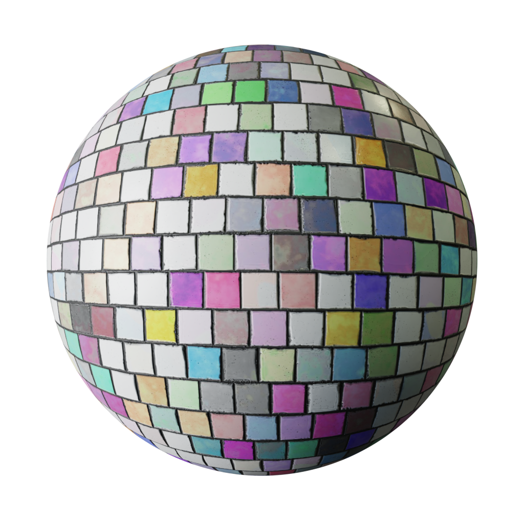 Colorful Mosaic Tile Texture | FREE 3D tiles materials | BlenderKit