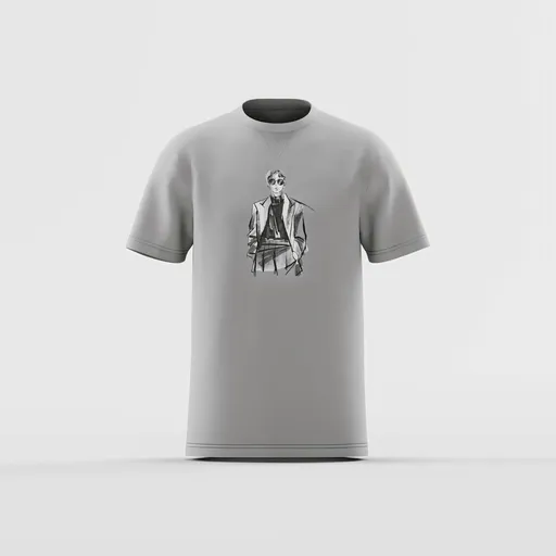 Sketch Art Man in Suit T-Shirt