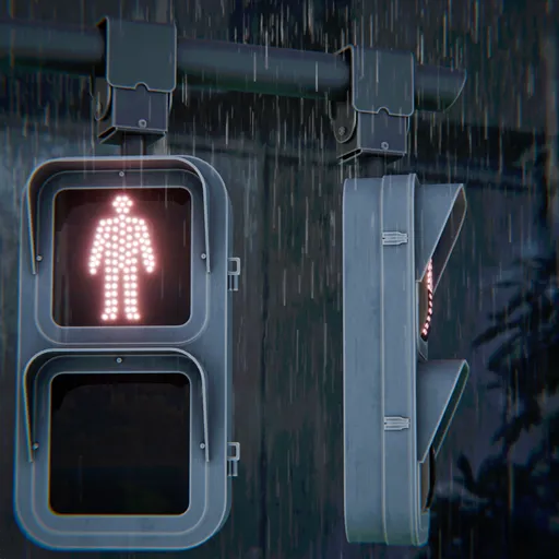 Anime Style Pedestrian Traffic Signal