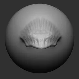 3D modeling brush imprint showing detailed dragon scale pattern for Blender sculpting tool.