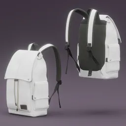Backpack White Fabric