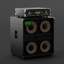 "Trace Elliot bass amplifier - A high-quality 3D model for game assets, game props, and other 3D projects. Created with Blender 3D software, this black amp features three speakers on top, offering a detailed Unreal Engine 5 render. Get the studio-ready realism and versatility you need for your Blender 3D creations."