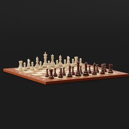 Chess pieces with rigged and animated