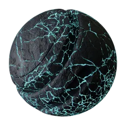 Asteroid Glowing Neon Blue