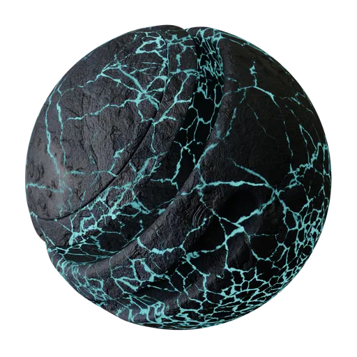 Asteroid Glowing Neon Blue