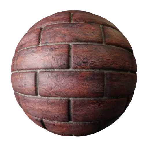 Realistic 2K PBR brick texture for 3D materials with high-quality detail and depth for digital modeling.