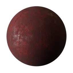 Old worn red ceramic floor