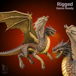 Fire Dragon-Rigged-Animated